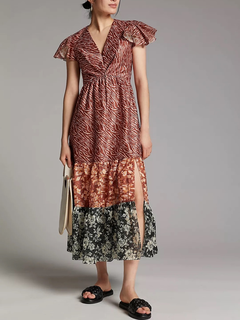 NWT Anthropologie Brown Eyelet Sachin & Babi Gwendolyn Maxi Dress Sz 12